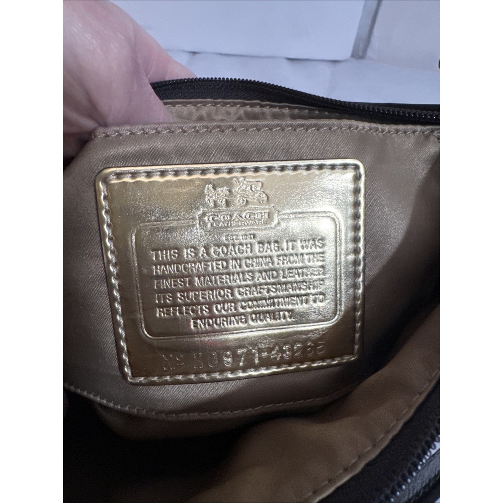 Coach Madison Signature C Mini Shoulder Bag Brown Canvas Leather Trim Y2K - Picture 8 of 8